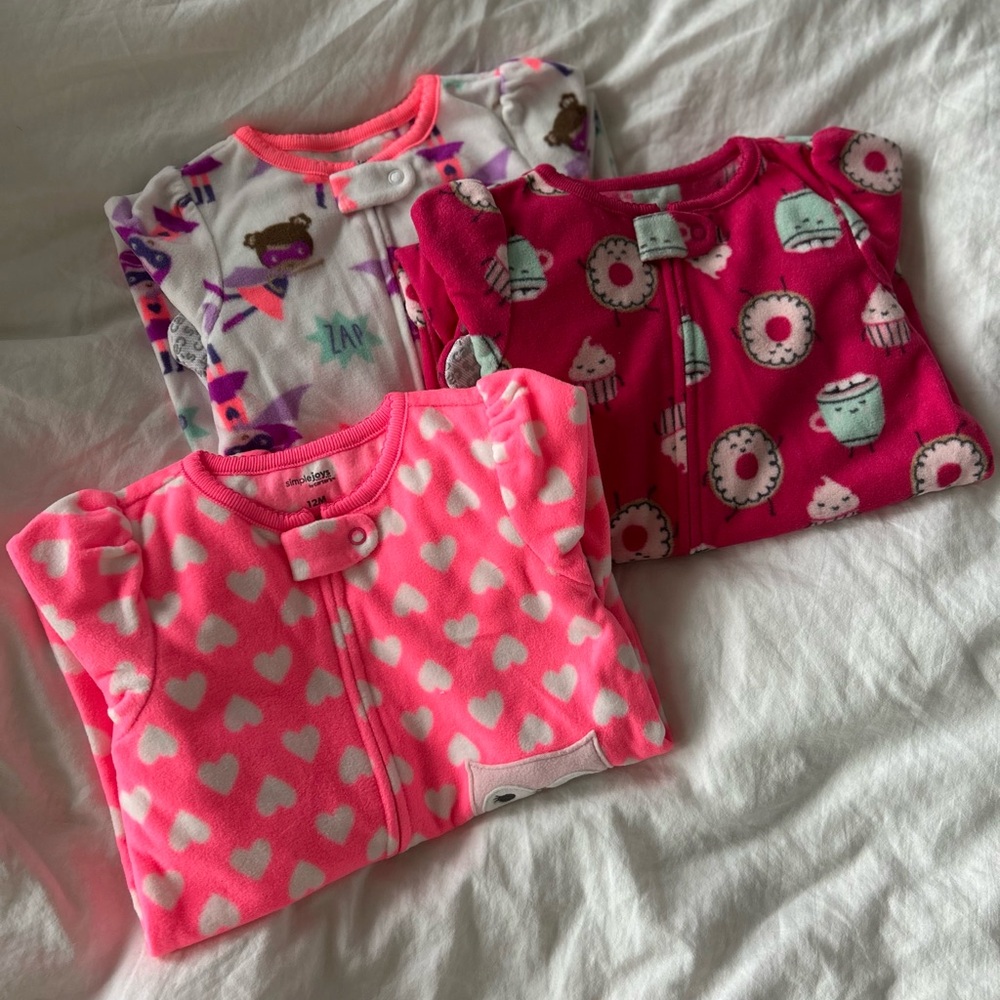 NWOT - Cozy Kids Pajamas Set - Pink, Red, White